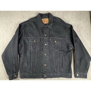Vintage Levi’s 70507-4159 Black Denim Trucker Jacket XL USA Made 90s